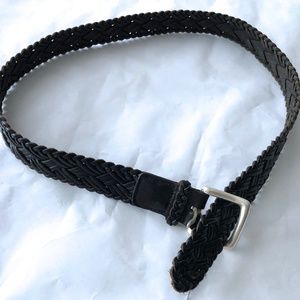Argentina braided belt silver dark brown 34"